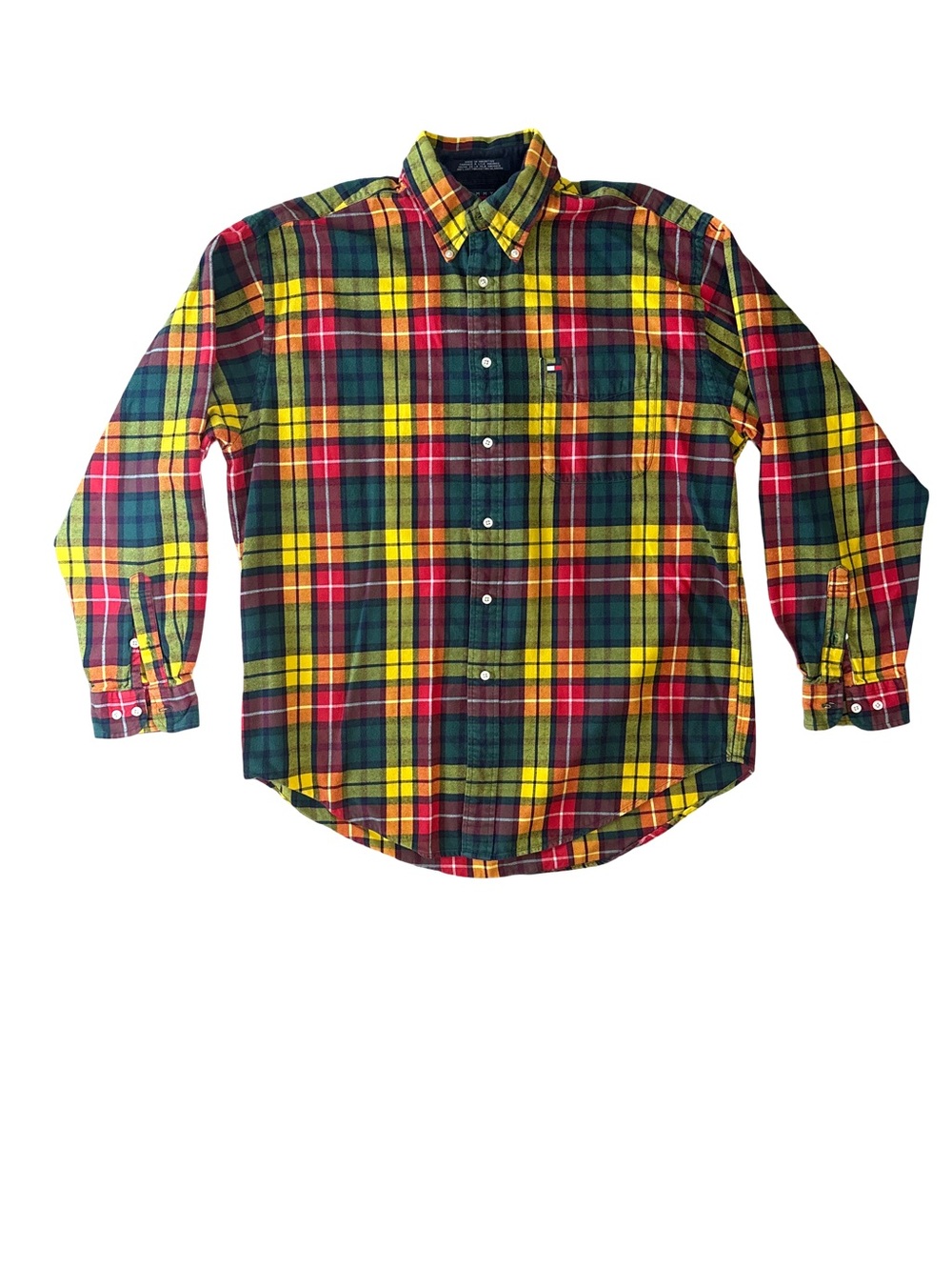 Vintage Tommy Hilfiger Multicolor Plaid Button-Down Shirt - Size L